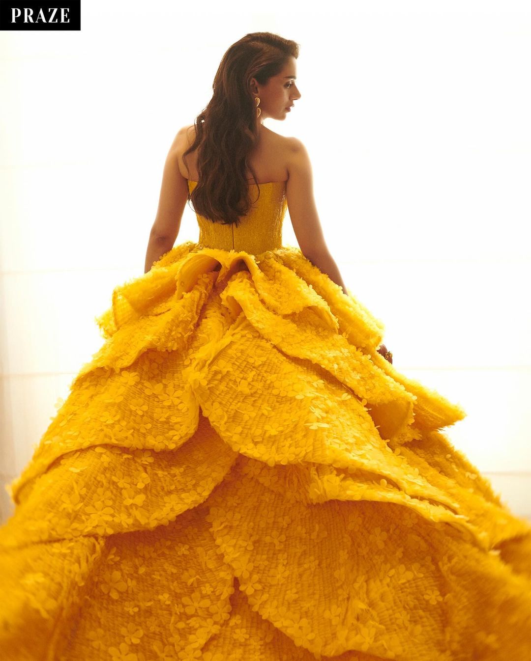 South Indian Actress Aditi Rao Hydari In Yellow Gown